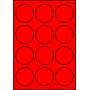 Etykiety A4 kolorowe Fi60 mm – czerwone
